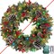 26 Inch Super Large Thick Prelit Christmas Wreath (	Warm White and Colorful Lights) 6"D x 26"W x 26"H